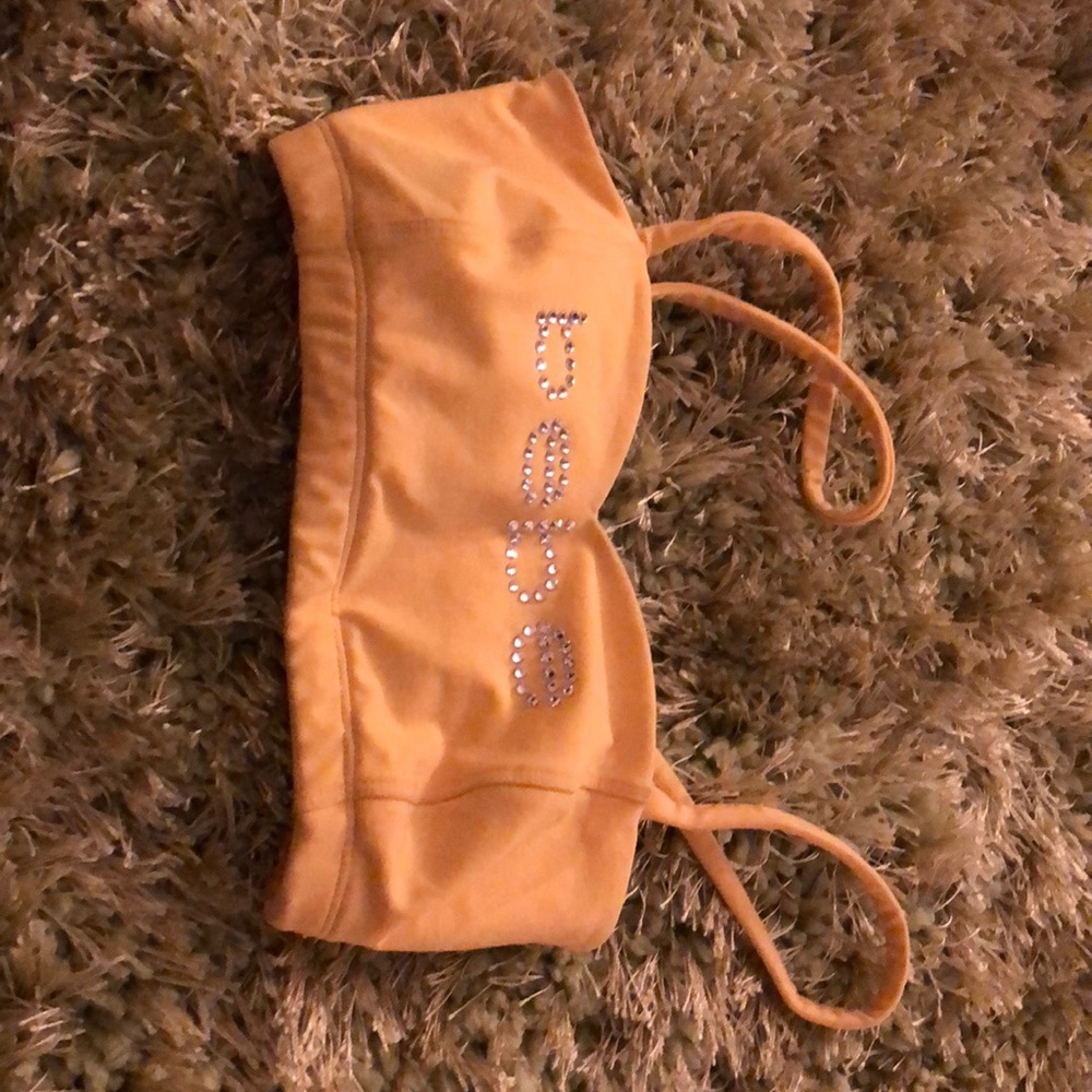 yellow bebe glitter bra top